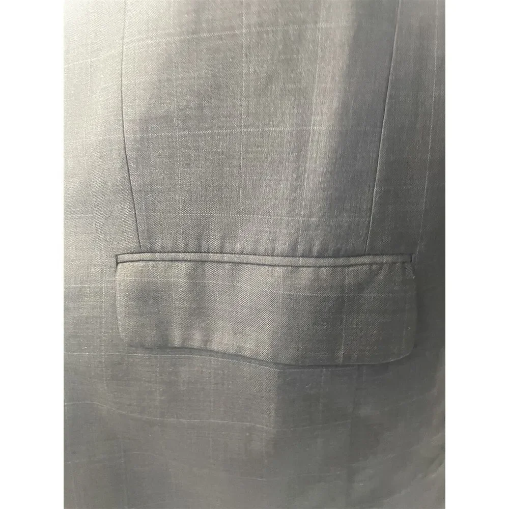 Vitali 50L 40 x 28 3pc Dark Gray Subtle Windowpane 4Btn Suit‎ Vest Waistcoat